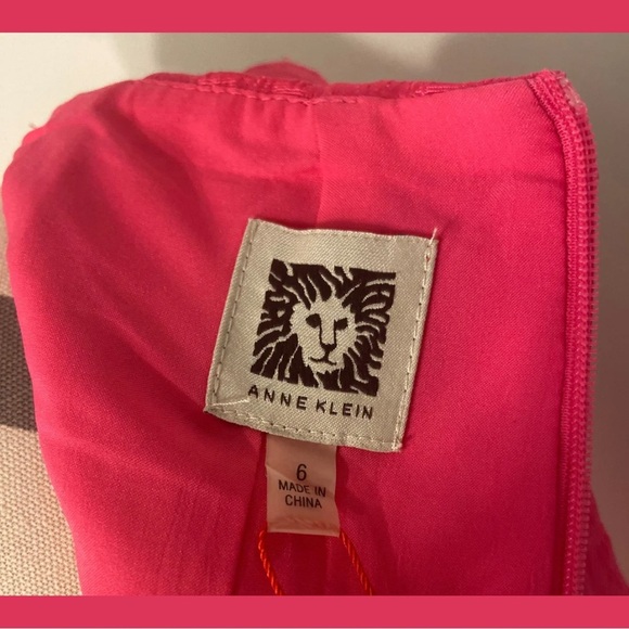 NWT Anne Klein Leopard Print Blossom Dress Metallic Shine Chic Barbie Pink - Picture 2 of 5